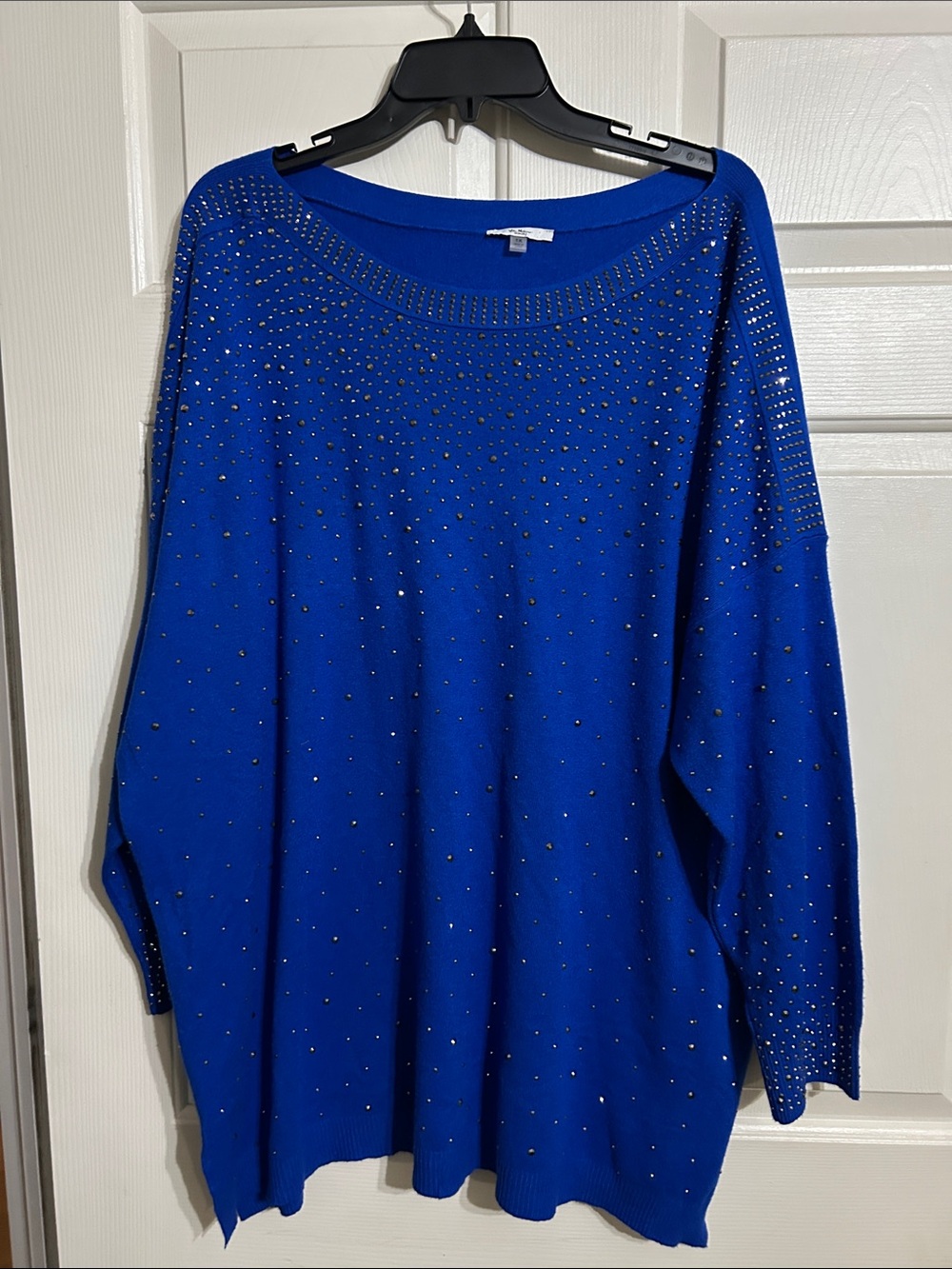 Women's Royal Blue Studded Knit Sweater